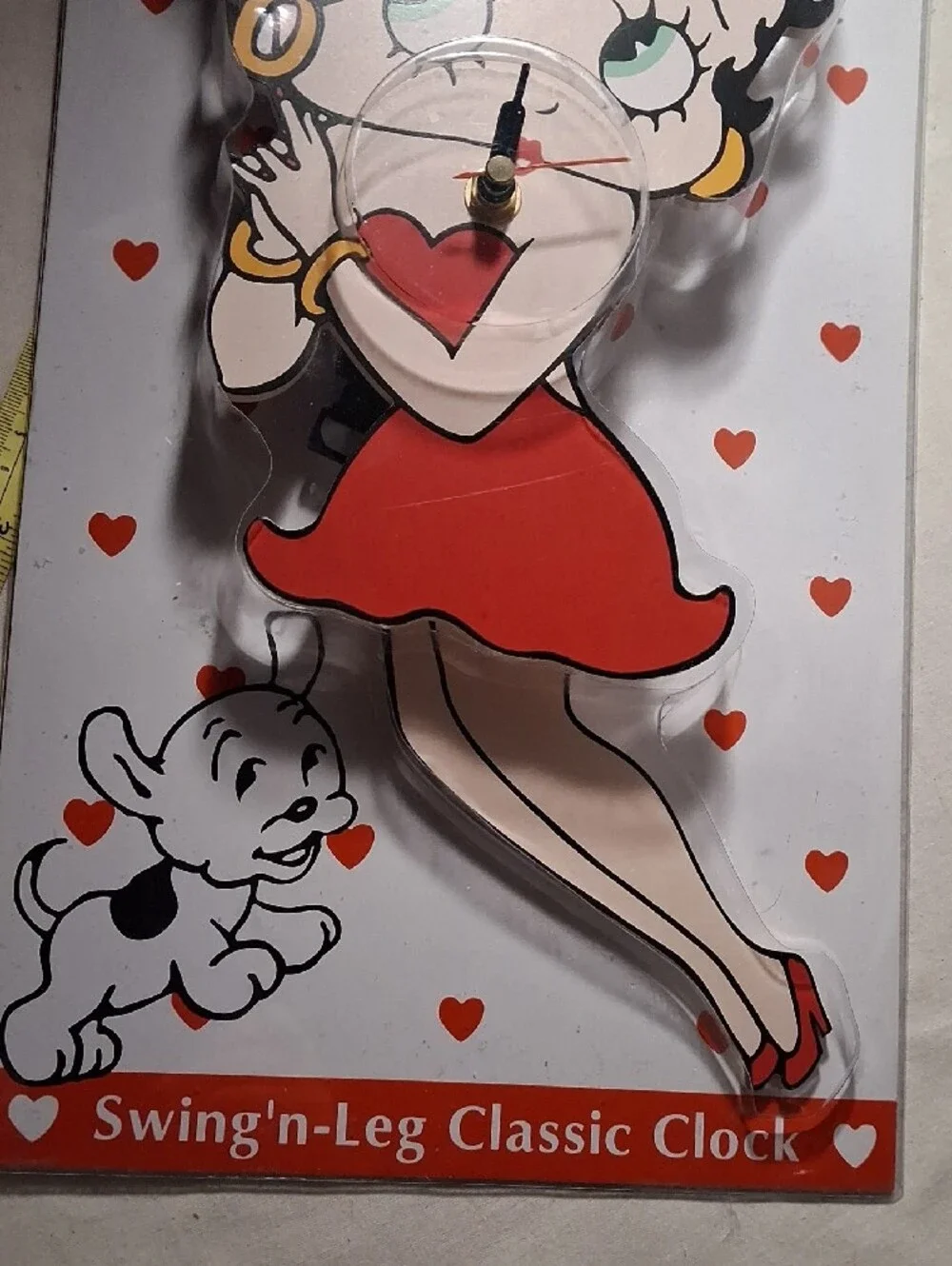 Vintage 2002 Betty Boop Chef Red Dress Wall Clock Swing'n-Leg Classic Clock NEW